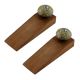 2 Pieces Mixed Circular Crackle Ceramic Wooden Door Stopper